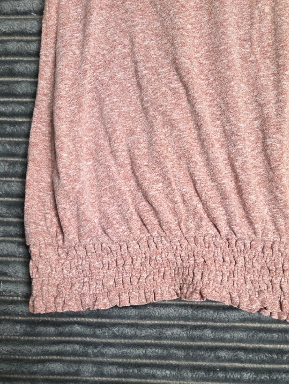 Sonoma Dusty Rose Flutter Sleeve Smocked-Hem Tee - Picture 6 of 7